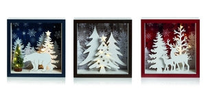 Premier Decorations Forest Box Scene 20cm x 20cm Assorted