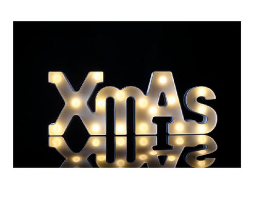 Premier Decorations 40cm XMAS Sign 17 White LEDs