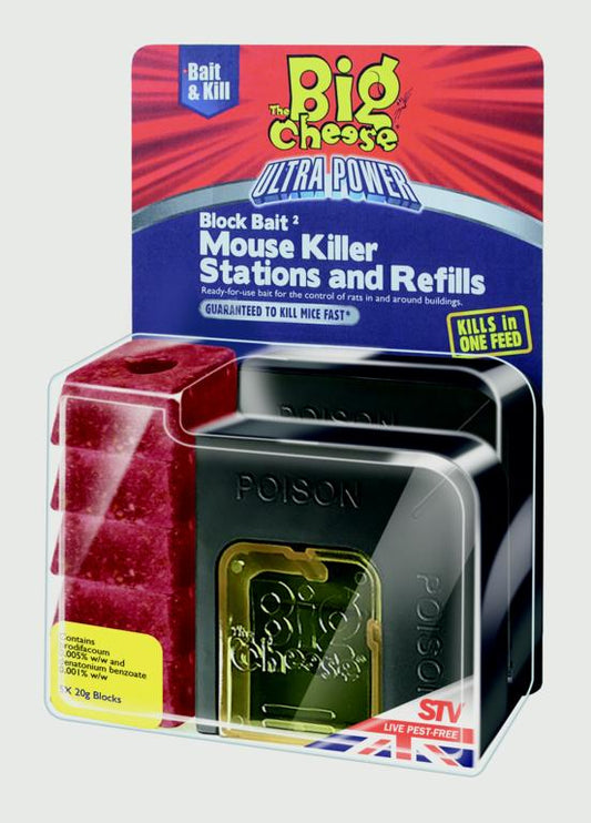 The Big Cheese Ultra Power Block Bait2 Mouse Killer Station Refills