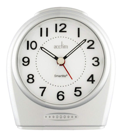 Acctim Astoria Smartlite Non-Ticking Alarm Clock - Silver