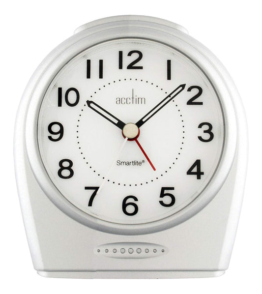 Acctim Astoria Smartlite Non-Ticking Alarm Clock - Silver