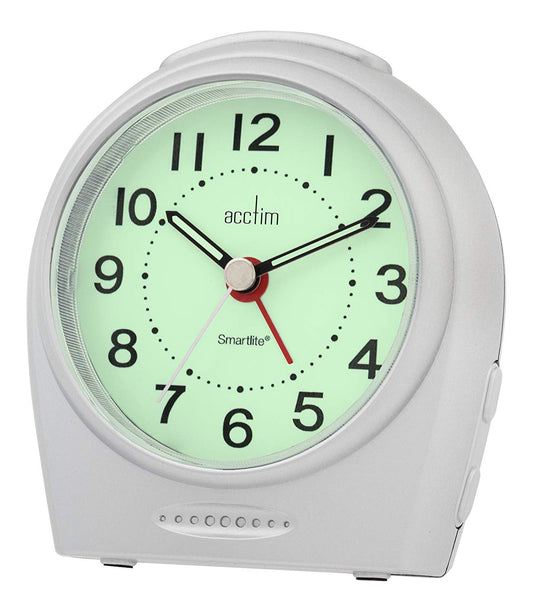 Acctim Astoria Smartlite Non-Ticking Alarm Clock - Silver