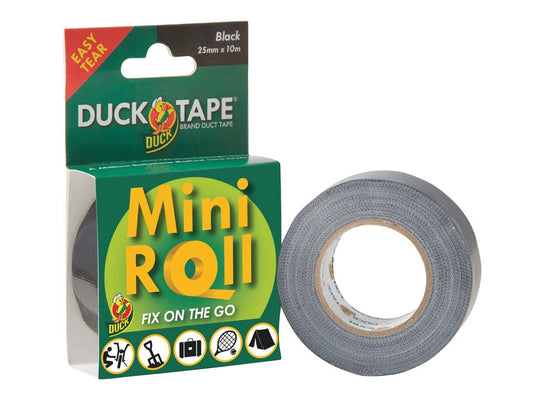 Duck Tape Mini Roll Black 25mm x 10m