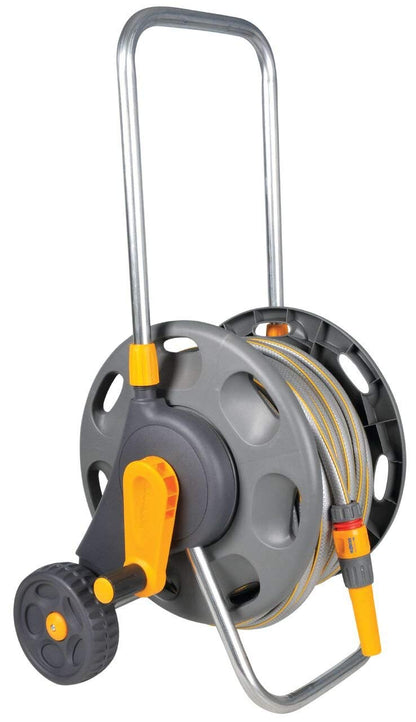 Hozelock Hose Trolley 60m Drum with 25m Hose and Basic Equipment