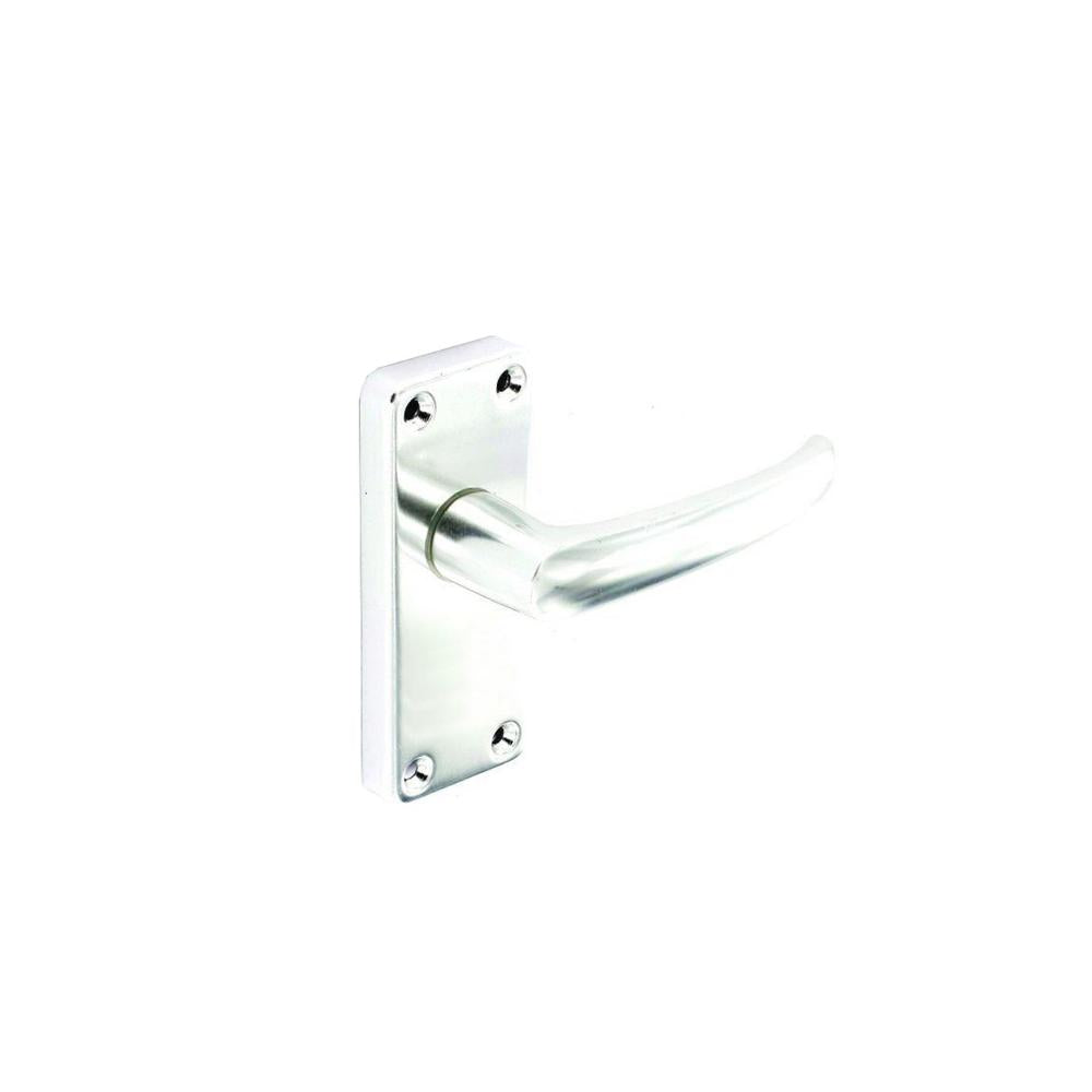 Securit Latch Handles Bright Aluminium 100mm Pair