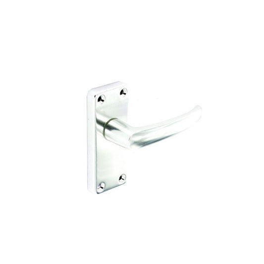 Securit Latch Handles Bright Aluminium 100mm Pair