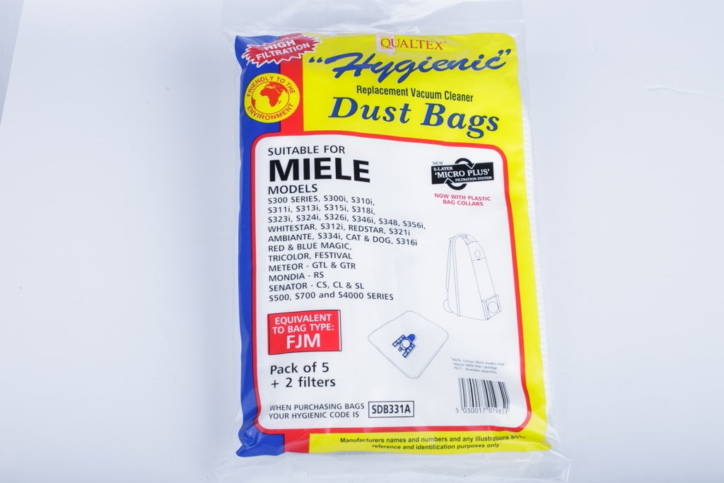 Qualtex Miele  Microfibre Vacuum Bags Pack 5 + 2 Filters