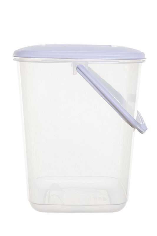 Whitefurze Clear Plastic Food Canister with Handle 10 Litre