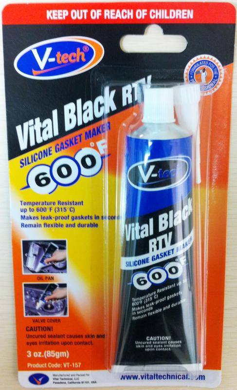Streetwize Accessories V-tech Vital Black RTV Silicone Gasket Maker 85g