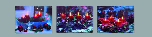 Premier Decorations Candles & Pine Cones Canvas 40 x 30cm