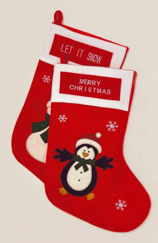 Premier Decorations Christmas Stocking With Snowflakes 49cm