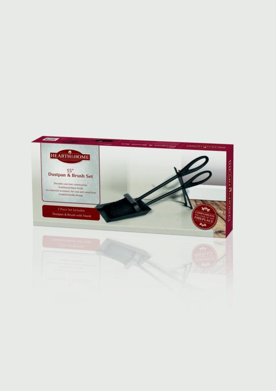 Hearth & Home Fireside Dustpan & Brush Set 15" Black