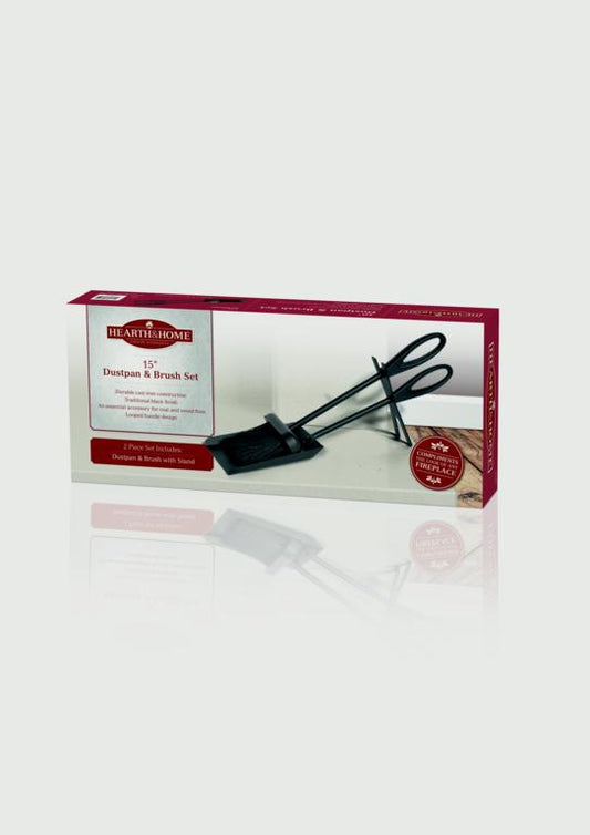 Hearth & Home Fireside Dustpan & Brush Set 15" Black