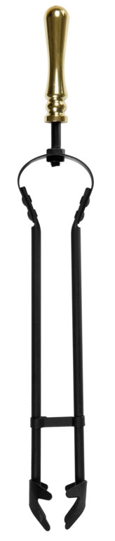 Hearth & Home Black Companion Set with Round Base & Brass Handles 5-Piece 19"