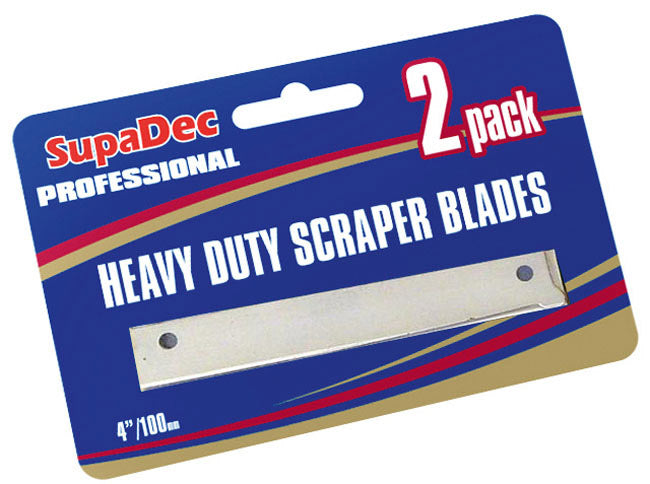 SupaDec Heavy Duty Angled Scraper Blades 4" Pack of 2