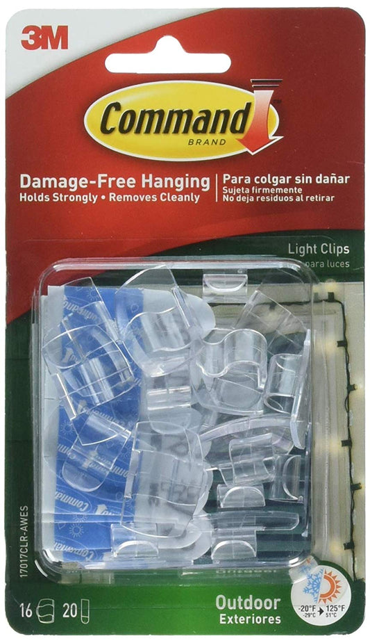 3M Command Outdoor Light Clips 16pk