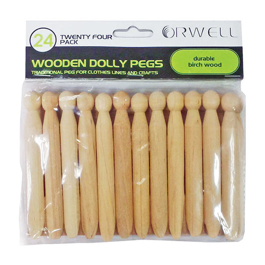 Orwell  Wooden Dolly Pegs 24pk